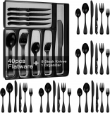 The Elegance of Dining: Exploring the 49-Piece Black Silverware Set